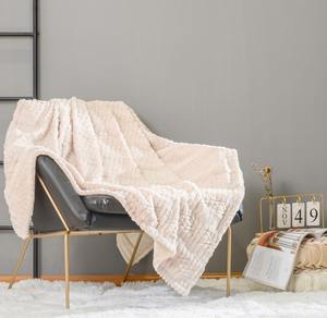 Cotton/Polyester Fleece <b>Throw</b> Blanket Custom Printed Custom Logo Winter Eco-Friendly Home Use Modern Embroidered Pattern - Product Image 1