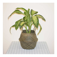 Bonne vente Mini ensembles de vases à fleurs en jonc de mer Petits vases en paille décoratifs de table pour fleurs sèches et artificielles Service personnalisé