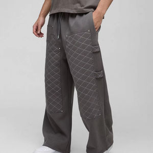 Wholesale Customized Logo Baggy Joggers Plus Size <b>Elastic</b> <b>Waist</b> <b>Trousers</b> Lightweight Casual Straight Printed Design - Product Image 2