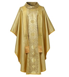 Vestiduras de iglesia de tela de seda de moda batas con diseño bordado vestimentas de casulla vintage - Product Image 1