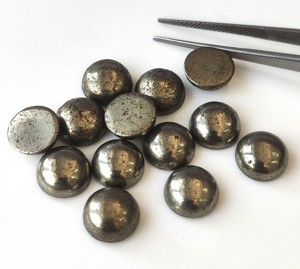 พลอยไพไรต์ธรรมชาติแบบหลวม2มม.-50มม. หลังแบนสีทองสำหรับทำเครื่องประดับ - Product Image 2