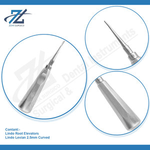 Lindo Levian 2.5mm ascenseurs d'extraction dentaire en acier inoxydable allemand de haute qualité nettoyage des racines incurvées équipement de remplissage des dents - Product Image 4