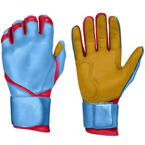 Gants de frappe de baseball en cuir véritable de qualité supérieure, respirants, avec fermeture velcro, orientation gauche/droite, pour adultes, toutes tailles - Product Image 1