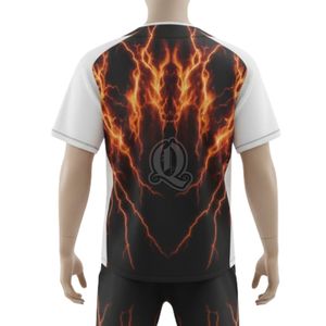 Design foudre noir et orange personnalisé uniforme de baseball polyester sublimé vêtements d'équipe pour adultes - Product Image 5