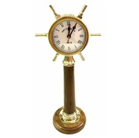 Reloj de pie náutico de latón Art Deco de H.M.A Handicrafts, movimiento de cuarzo silencioso, fácil de leer, para decoración del hogar, oficina, cabaña, boda