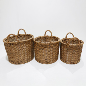 Cestas de Lavandería Redondas de Ratán Plástico Artex Dong Thap con Asas - Product Image 2