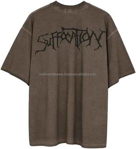 T-shirt pour homme 100% coton de haute qualité Chemise respirante à col ras du cou personnalisée avec impression numérique Lettrage en tricot - Product Image 2