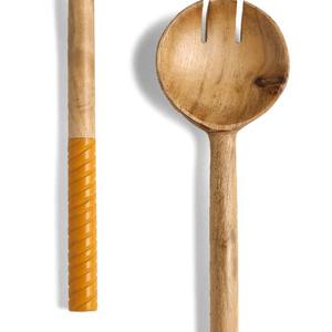 Ensemble de cuillères de service en bois d'acacia et résine, logo personnalisé, antiadhésif, écologique, ustensiles de cuisine, ensemble de cuisine, vente chaude - Product Image 3