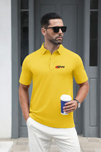 T-shirt de golf à manches courtes pour homme, performance, anti-humidité, athlétique, décontracté, tricoté, Spandex/Polyester 220g, ODM - Product Image 5