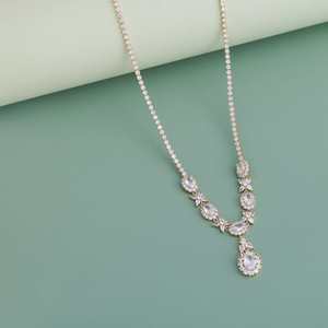 Trendy Necklace 189398 Cute Alloy <b>Copper</b> Stainless Steel with Heart Flower Number Diamond-Pearl Link <b>Chain</b> for Weddings - Product Image 1