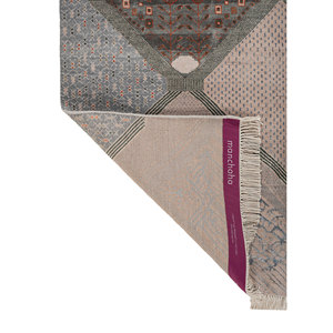 Tapis noués à la main en laine et soie de bambou à motifs géométriques Manchaha, rose et violet, pour usage domestique - Les-2954 - Product Image 5