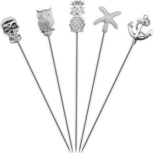 ไม้จิ้มผลไม้สแตนเลสสำหรับเครื่องดื่มงานปาร์ตี้ทำจากโลหะใช้ซ้ำได้สำหรับงานปาร์ตี้ - Product Image 4