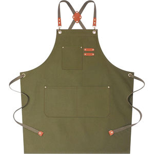 Delantal de Chef suave de algodón de lona impermeable delantal de trabajo ajustable delantal de mezclilla duradero para adultos - Product Image 1