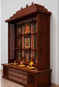 Mandir en bois sculpté à la main traditionnel pour la maison, Mandir sculpté à la main par un designer, Temple en bois sur mesure, taille et couleur personnalisables pour la maison - Product Image 4