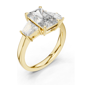 Anillo de Diamante de Laboratorio con Corte Radiante de 4.4 CT para Mujer, Claridad VVS-VS EF, Oro de 18K, 14K, 10K y Plata 925, Oro Rosa, Amarillo, Blanco - Product Image 5
