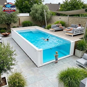 Kids Backyard Small Wood Acrylic Hot Plunge <b>Pool</b> Above Ground Fiberglass Swimming <b>Pool</b> - Product Image 3