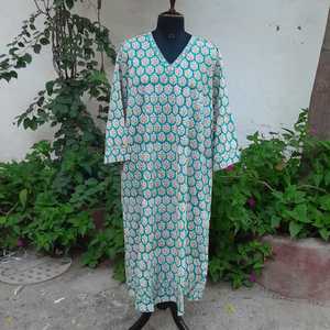 ชุดเดรสผ้าฝ้ายพิมพ์ลายคุณภาพสูง คอวี แขนยาว มีกระเป๋า ทรงตรงยาว สไตล์ลำลอง เสื้อผ้าผู้หญิง - Product Image 6