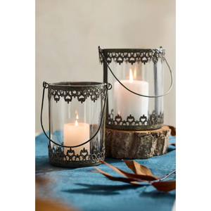 Ensemble de 2 bougeoirs en fer forgé et en verre, couleur personnalisée pour la décoration de table à la maison, Pâques, Noël, mariage - Product Image 3