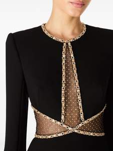 O-cuello Patra trabajo capa antiestática con cuentas lentejuelas vestido de fiesta de noche hasta el suelo silueta recta para transpirable especial - Product Image 5