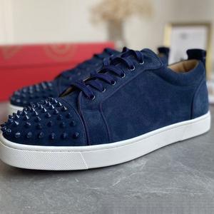 <span class=keywords><strong>Scarpe</strong></span> da <span class=keywords><strong>Uomo</strong></span> con Suola Rossa, Sneakers in Pelle Scamosciata con Lacci e Borchie, <span class=keywords><strong>Scarpe</strong></span> Casual Nere con Suola Piatta - Product Image 3