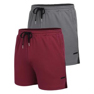 Nuevos pantalones cortos deportivos de verano para hombre para Fitness Gym Beach-Joggers de malla informales sueltos con patrón sólido antiarrugas - Product Image 1