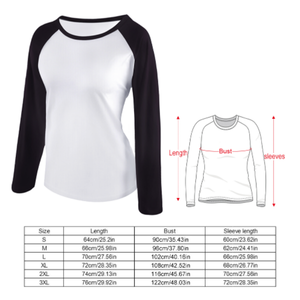 T-shirt à manches longues raglan de haute qualité avec logo personnalisé pour femmes Impression numérique à la demande Design classique T-shirts pour femmes - Product Image 3