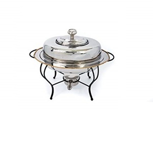 Chafing Dish Redondo Chapado en Oro con Recubrimiento de Polvo Negro, Forma y Tamaño Personalizables, para Catering - Product Image 2