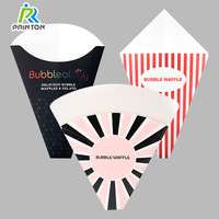 Boîte d'Emballage Personnalisable pour Frites, Crêpes, Cornets et Bubble Waffle – Conteneur Alimentaire en Papier Kraft pour Vente à Emporter et Grossiste