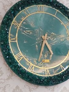 OPTIMIZING RESIN WALL <b>CLOCK</b> WITH Unique Artistic Handmade Design Wall <b>Clock</b> Resin Art From India - Product Image 5