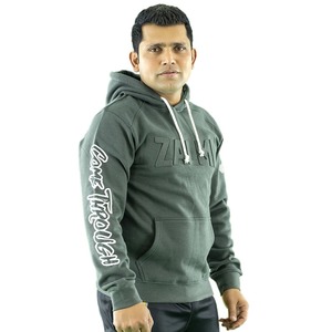 Sudadera con capucha mezclada de algodón personalizada de alta calidad profesional, sudaderas con capucha en relieve transpirables ligeras para hombres - Product Image 4