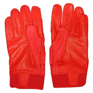 Guantes de entrenamiento de dedo completo Guantes de béisbol bateador superventas Color rojo Cuero de vaca Béisbol Bateo Deportes Estándar - Product Image 6