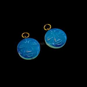 Colgante de piedras preciosas talladas con cara de opalita natural, colgante de piedras preciosas chapadas en oro de Plata de Ley 925, dijes DIY a precio al por mayor - Product Image 4