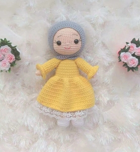 Poupée en coton PP amigurumi au crochet mignonne et priante, cadeau islamique, VAYA, naturel, biologique, unisexe pour bébé - Product Image 3