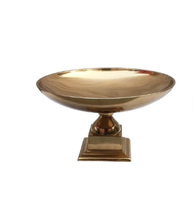 Nuevo cuenco redondo de Pedestal en relieve para fiestas, Material metálico, estilo moderno, cuenco para servir, exterior pulido brillante de alta calidad - Product Image 2