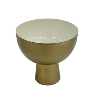 Ensaladera redonda de Metal de hierro, cuenco para servir y Frutero de Color blanco y dorado para decoración de cocina y mesa - Product Image 2