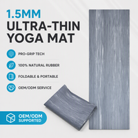 Tapis de yoga pliable 1,5 mm en caoutchouc naturel écologique, léger et portable, pour le fitness, vente en gros OEM/ODM pour l'approvisionnement international