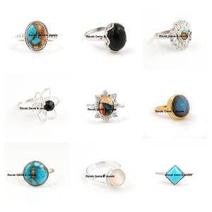 Anillo fino de plata de ley de forma ovalada chapado en oro rosa hecho a mano delicado de piedra lunar blanca Natural de 10x14mm para mujer - Product Image 5