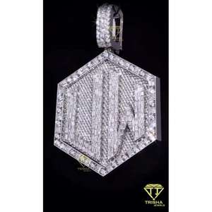 จี้ฮิปฮอปสำหรับผู้ชายทำจาก925เงินสเตอร์ลิงประดับเพชรโมอิสใส - Product Image 2