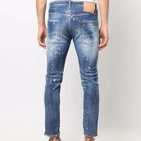 Novedad, Jeans de Mezclilla de Punto Casuales de Verano para Hombre, Cintura Media Recta, Color Azul Claro, Transpirables, Servicio OEM