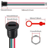 Conector de alimentación USB tipo C hembra, 4 pines, crimpado directo, impermeable IP67, 10A, puerto de carga FPC, cable de alimentación UHF RF para PCB