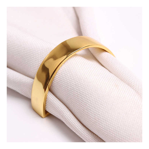 Anneaux porte-serviettes en métal de haute qualité de très bonne qualité et à bon prix Décoration de table de mariage Glod - Product Image 1