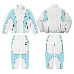 Vêtements d'entraînement de jogging personnalisés Veste coupe-vent et pantalon de survêtement zippé Survêtements coupe-vent en nylon avec logo personnalisé pour hommes - Product Image 6