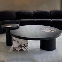 Ensemble de table basse en chêne massif au design minimaliste nordique, table de café pour salon