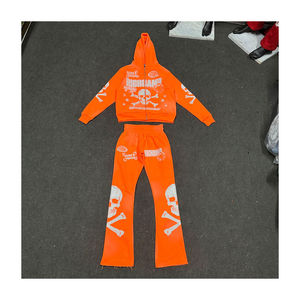 ชุดวอร์มแบบกำหนดเองสำหรับผู้ชายชุดวอร์ม2ชิ้นกางเกงขาบานชุดวิ่งและเสื้อครอปแบบมีซิป Y2k ผู้ชาย - Product Image 1