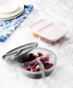Lonchera Redonda Dividida de 750 ml con Tapa, Contenedor de Alimentos de Plástico Duradero Libre de BPA para Frutas, Refrigerios y Almuerzo, Fácil de Limpiar - Product Image 2