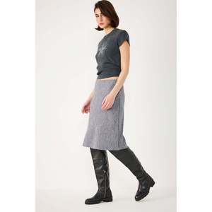 Falda sin bolsillos con textura acanalada - Product Image 1