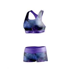 Ensembles de vêtements d'entraînement de haute qualité pour femmes à manches courtes Yoga Fitness Gym Vêtements sans couture Design imprimé Options de taille plus - Product Image 3