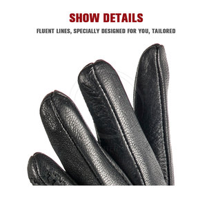 Custom Made Winter Outdoor <b>Touch</b> <b>Screen</b> Leather <b>Gloves</b> Solid Color & Customized Logo High Quality Fashion in Stock - Product Image 6