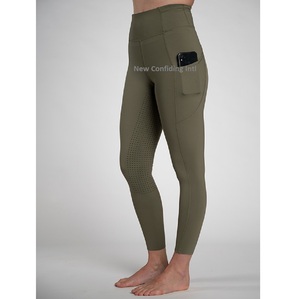 Pantalones de montar populares de primera calidad OEM ligeros personalizados, mallas de caballo, atuendo ecuestre, mallas de montar personalizadas con bolsillos para teléfono - Product Image 2