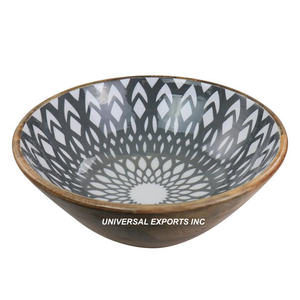 Etiqueta de madera Cuenco para servir Diseñador de mesa Venta al por mayor Ensaladera Forma redonda Mesa Cuenco de chocolate de madera - Product Image 2